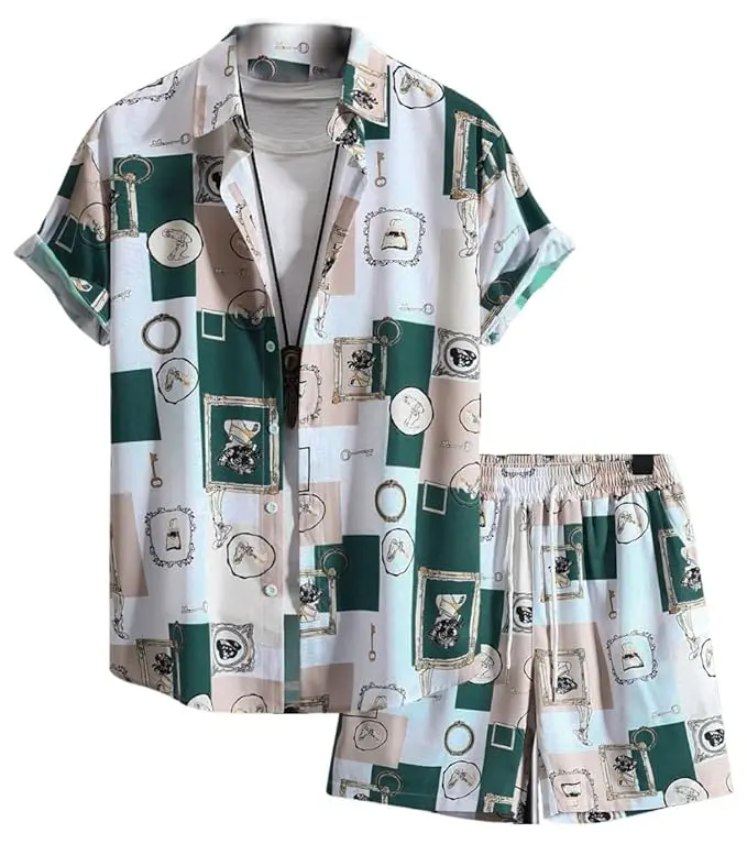 DHRUVI TRENDZ Co Ord Set for Men | Trendy Night Dress for Boys | T-Shirt and Shorts Combo for Lounge | Stylish Summer and Travel Wear |Men's Matching Two-Piece for Vacation