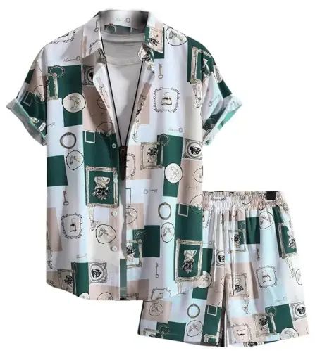 DHRUVI TRENDZ Co Ord Set for Men | Trendy Night Dress for Boys | T-Shirt and Shorts Combo for Lounge | Stylish Summer and Travel Wear |Men's Matching Two-Piece for Vacation