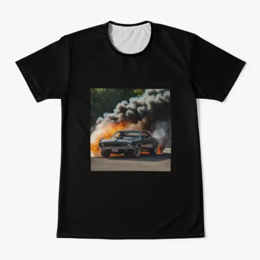 Vintage Muscle Car Burnout Graphic T-shirt